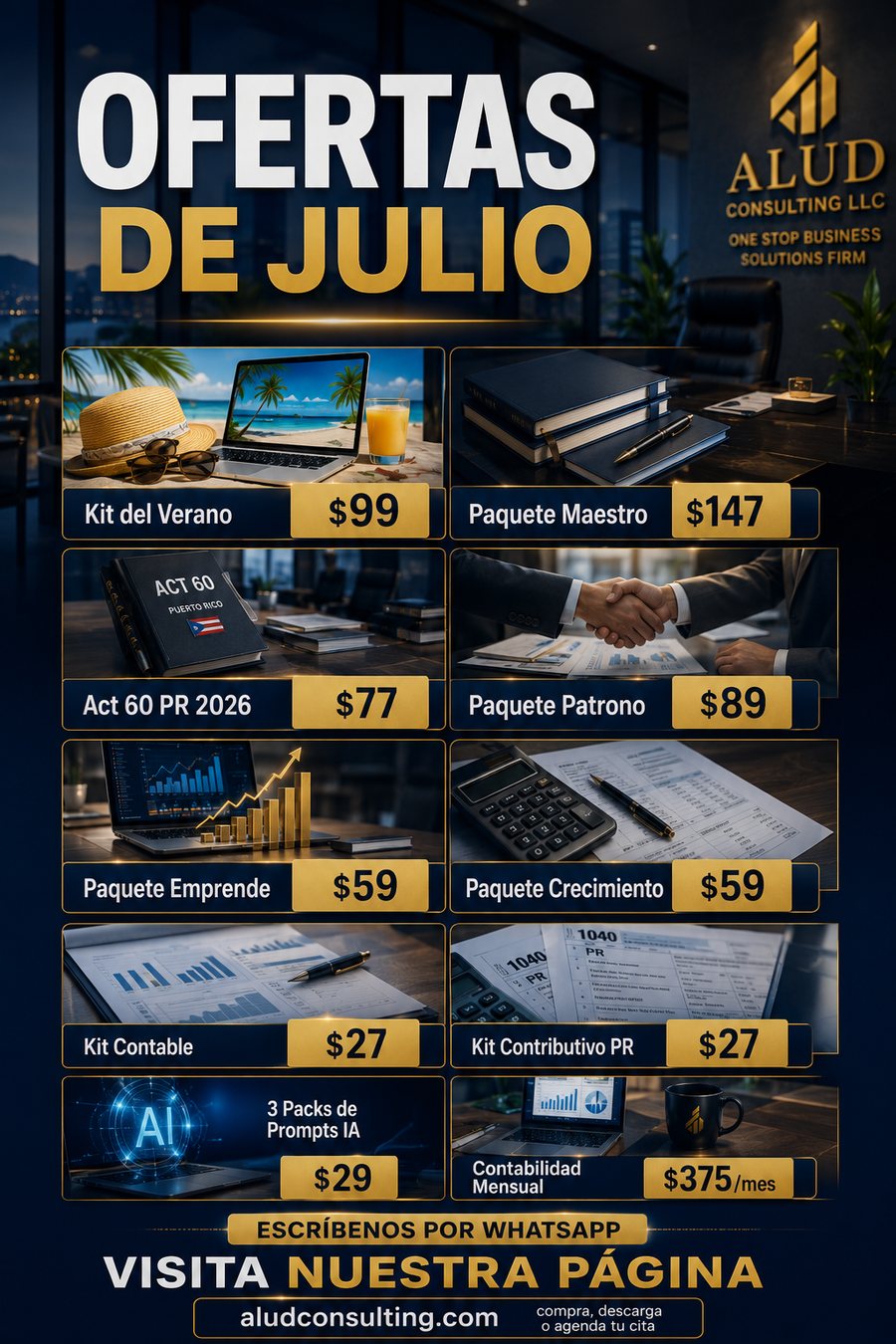 Ofertas de Julio — ALUD Consulting LLC